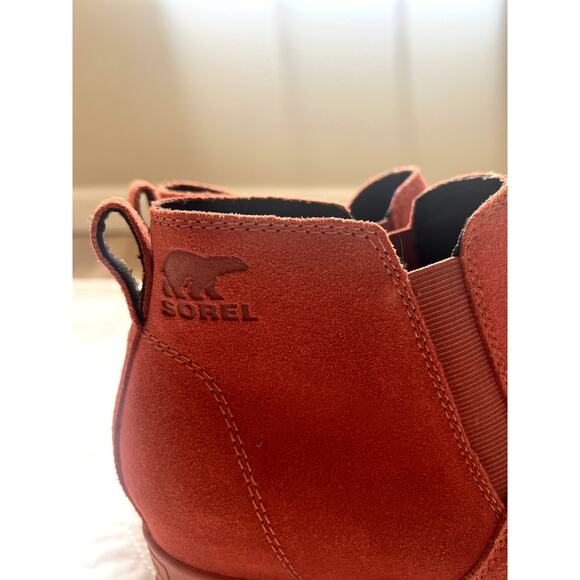 NEW Sorel Evie Pull on Suede Bootie, Warp Red Womens Size 10.5 - Picture 2 of 7